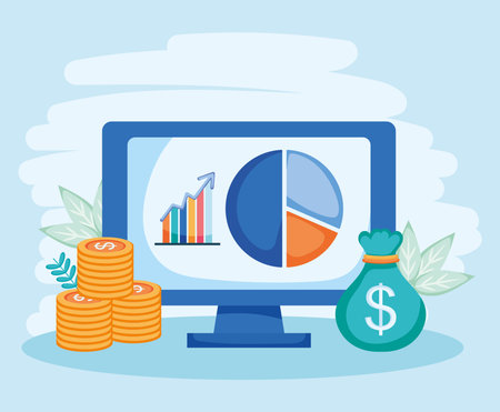 invest illustration designのイラスト素材