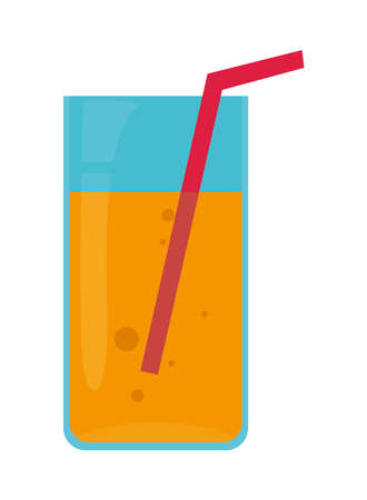 orange juice glassのイラスト素材