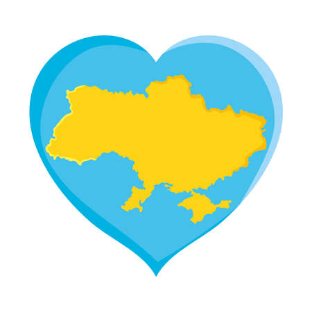 heart with ukraine mapのイラスト素材