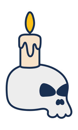 skull with candleのイラスト素材