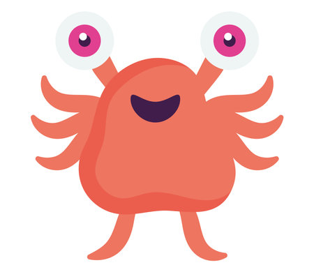 cartoon orange monsterのイラスト素材
