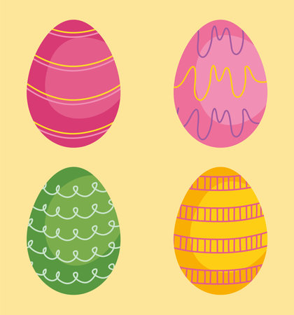 easter eggs icon setのイラスト素材