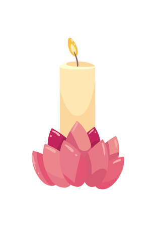 flat beige candle illustrationのイラスト素材