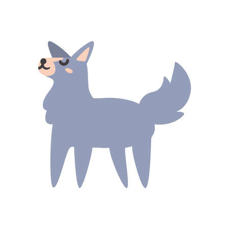 gray wolf doodleのイラスト素材