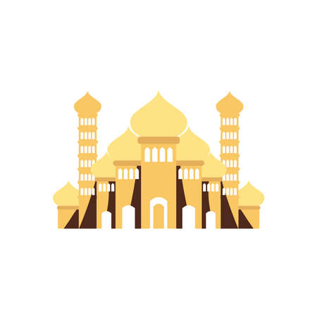 flat arabic golden buildingsのイラスト素材