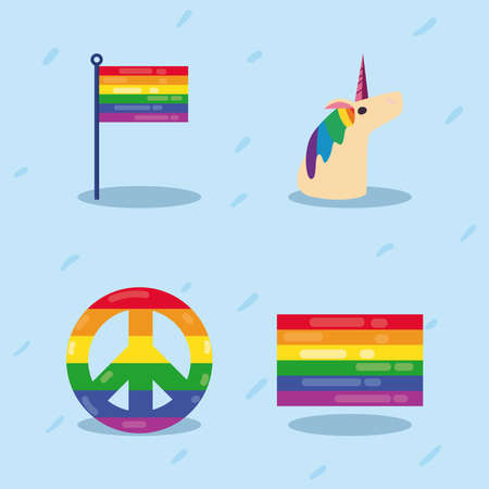 flats pride lgbtq itemsのイラスト素材