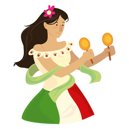 mexican woman designのイラスト素材