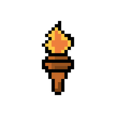 pixelated torch designのイラスト素材