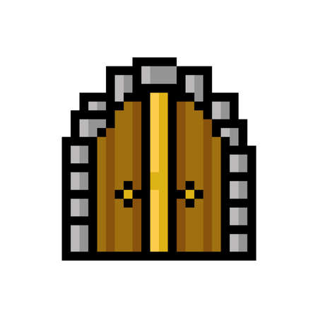 pixelated door designのイラスト素材