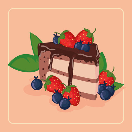 chocolate cake cardのイラスト素材