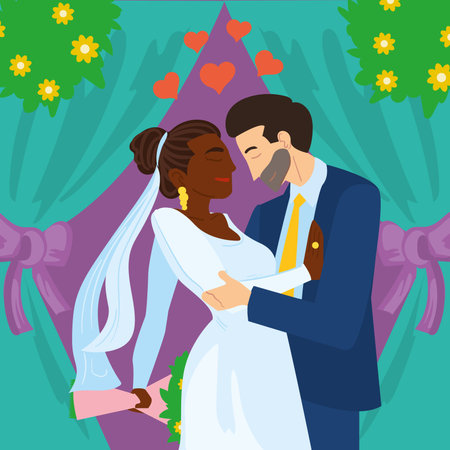 happy wedding cardのイラスト素材