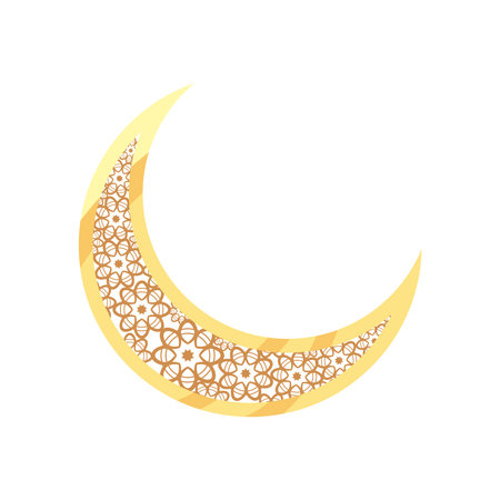 flat eid mubarak moon designのイラスト素材