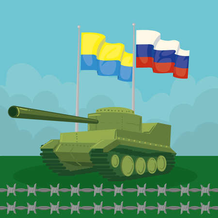 russia ukraine conflict posterのイラスト素材