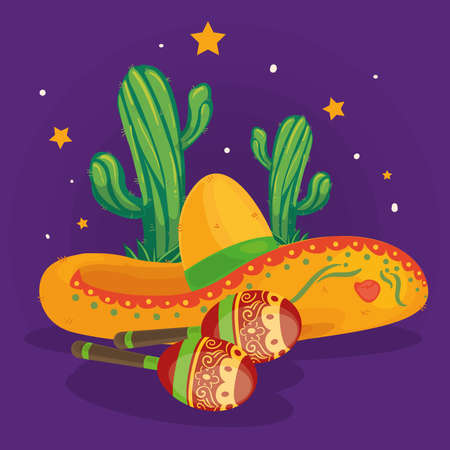 cinco de mayo itemsのイラスト素材