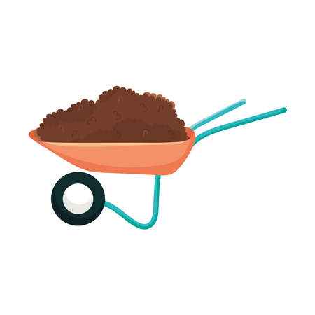 wheelbarrow with soilのイラスト素材