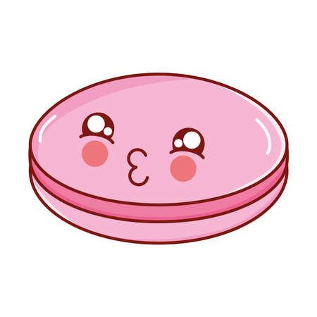 kawaii pink macaronのイラスト素材