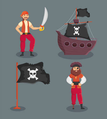 pirates icon setのイラスト素材