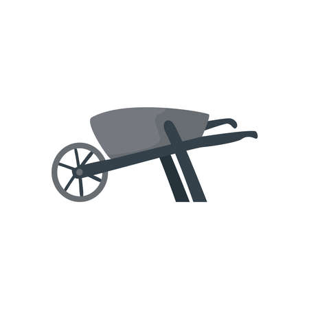flat gray wheelbarrow designのイラスト素材