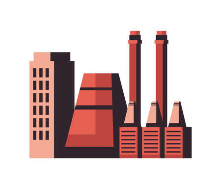 flat plant for energy illustrationのイラスト素材