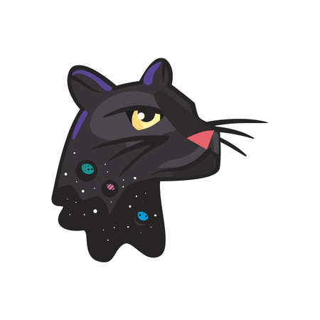 flat tattoos of black pantherのイラスト素材