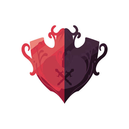 red fantasy shieldのイラスト素材