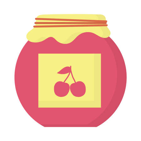 cherry jam bottleのイラスト素材