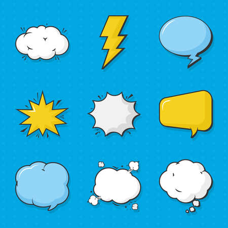 pop art bursts and bubblesのイラスト素材