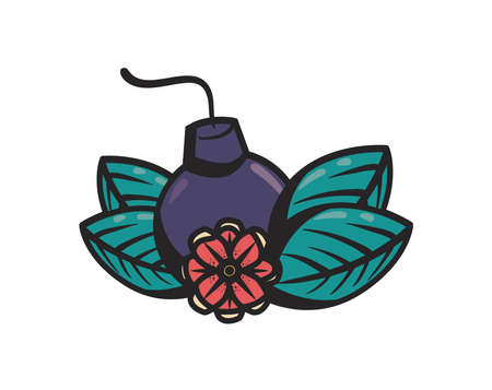 flat bomb tattooのイラスト素材