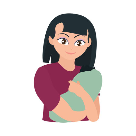 mother with newbornのイラスト素材