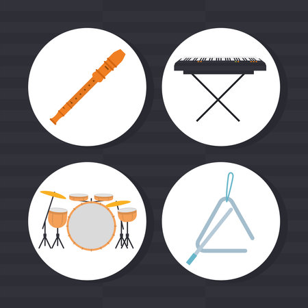 music instruments icon setのイラスト素材