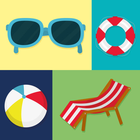 beach icons setのイラスト素材