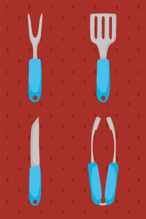 bbq and grill toolsのイラスト素材