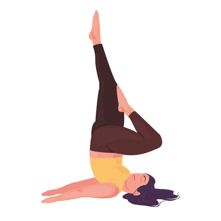 woman doing yoga illustrationのイラスト素材
