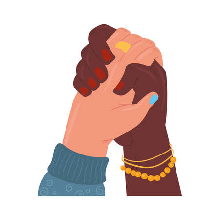 holding hands illustrationのイラスト素材