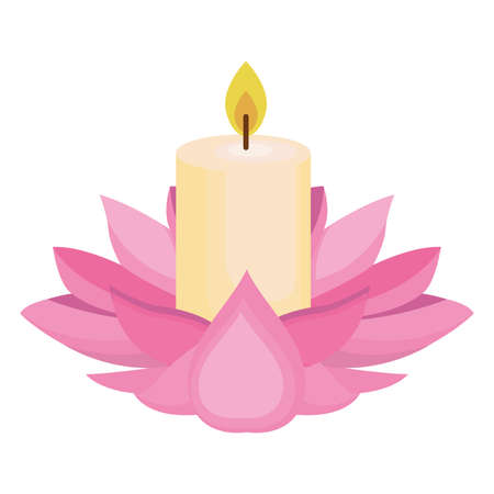 lotus flower candleのイラスト素材