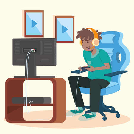man gamer cardのイラスト素材