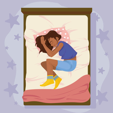 asleep woman designのイラスト素材