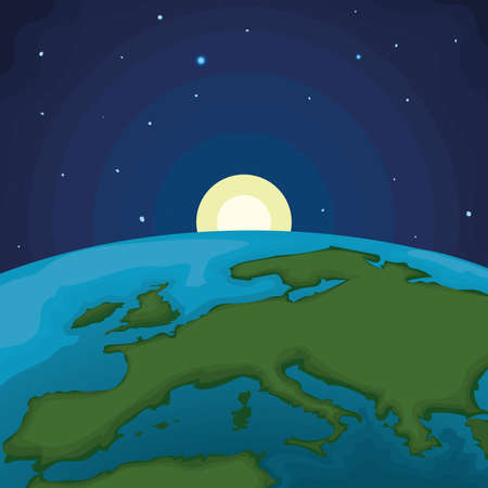 planet earth from spaceのイラスト素材
