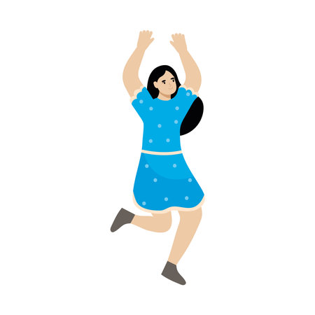 young woman dancingのイラスト素材