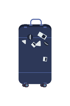 blue trolley caseのイラスト素材