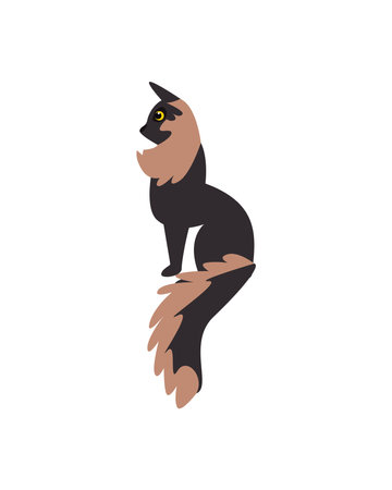 flat furry catのイラスト素材
