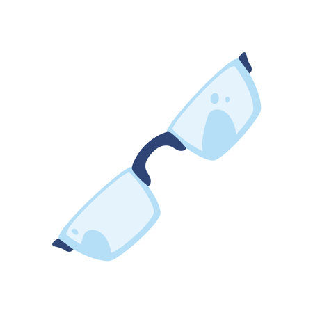 flat blue glassesのイラスト素材