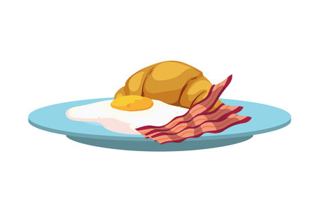 breakfast of eggs and baconのイラスト素材