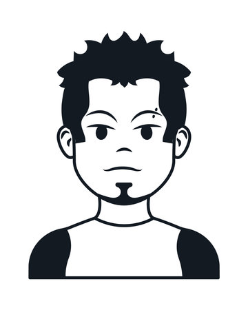 serious man doodleのイラスト素材