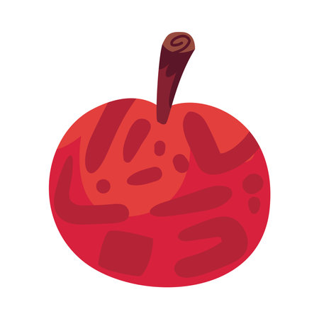 flat red appleのイラスト素材