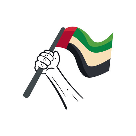 flat UAE flag with fistのイラスト素材