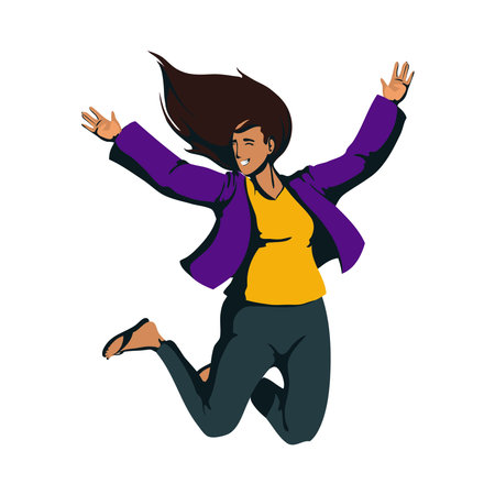 jumping woman designのイラスト素材