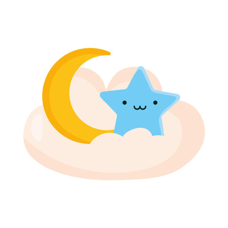 cute star and cloudのイラスト素材