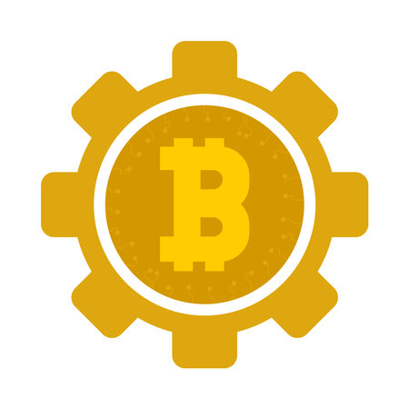 bitcoin, settings symbolのイラスト素材