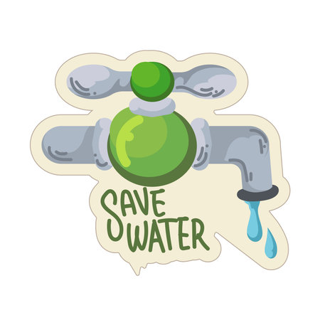 save water badgeのイラスト素材